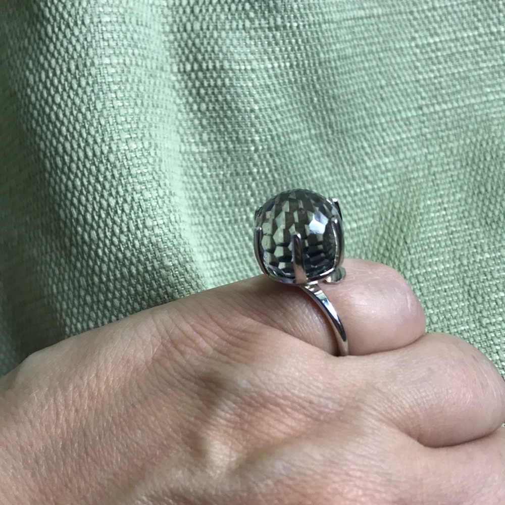 Adjustable Clear Blue Color Changing Ring Silver - image 1